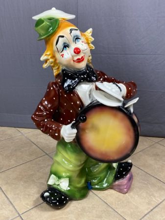 Large polychrome Bassano ceramic representing a clown