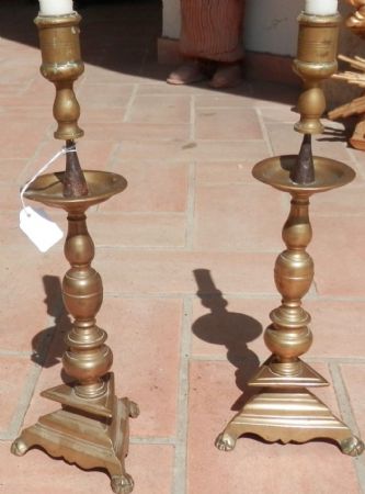 pair of bronze candlesticks
