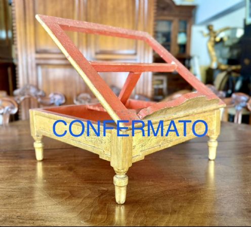 🥇ANCIEN PUPITRE/ITALIE/FIN DU XVIIIe SIÈCLE/BOIS DORÉ À LA MECQUE 🥇