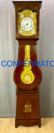 Rare Antique Column Pendulum Clock with Ceramics, Early 1800s Paris