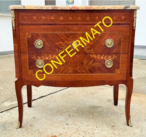 Lussuosa Cassettiera Antica Epoca Napoleone III Intarsiata Parigi ‘800 Originale