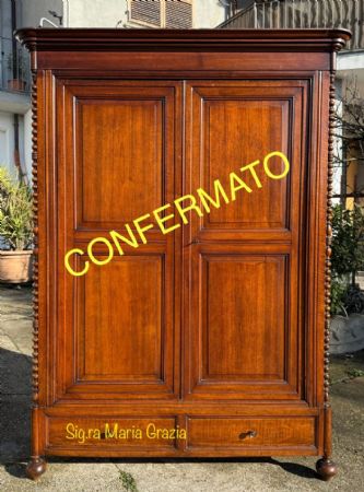 🥇Armadio Antico in Noce Massello Elegantissimo Epoca Prima Metà ‘800 🥇