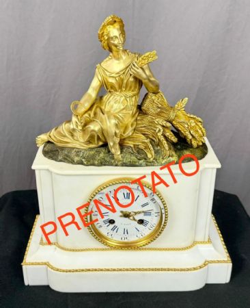 RARO Parisino: Reloj de Péndulo Bronce Policromado Pickard Vincenti 1855