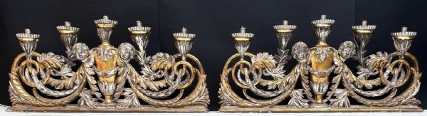 rara coppia di grandi candelieri da tavolo