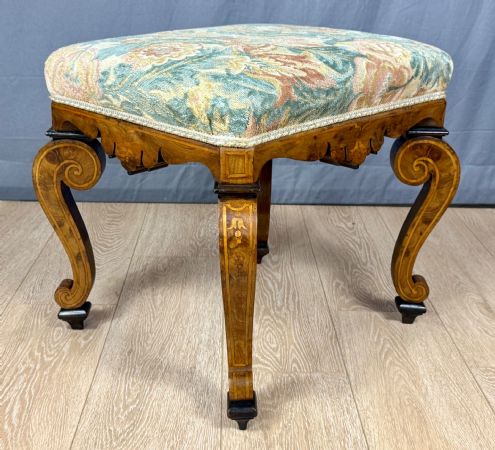 🥇Grande Sgabello Panca Sedia Antico Intarsiato Epoca ‘800🥇