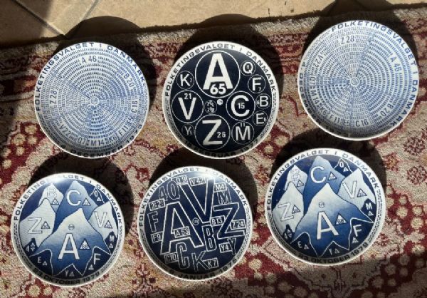 Group of six numbered Weidingerglas VGV plates