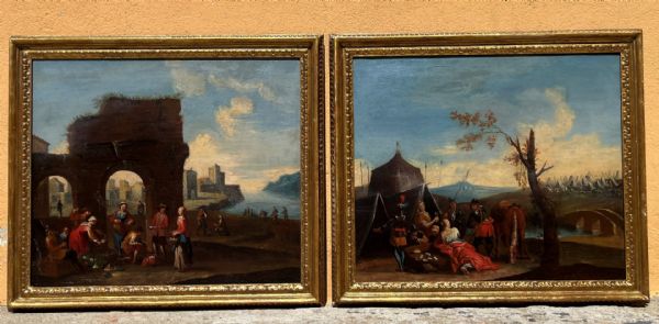 pair of paintings: "Animated scene"
    