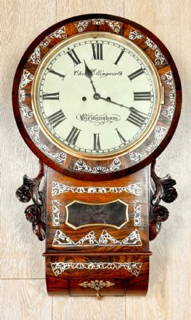 🥇Stupendo Orologio a Pendolo Intarsiato Antico 1830/40🥇