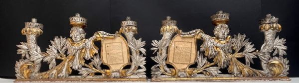 rara coppia di grandi candelieri da tavolo