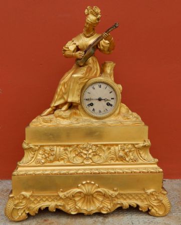 clock in gilded bronze