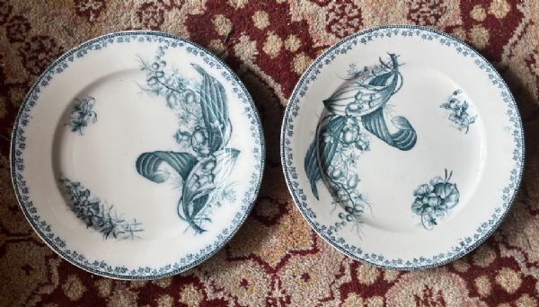 Pair of Richard plates with lilies of the valley.