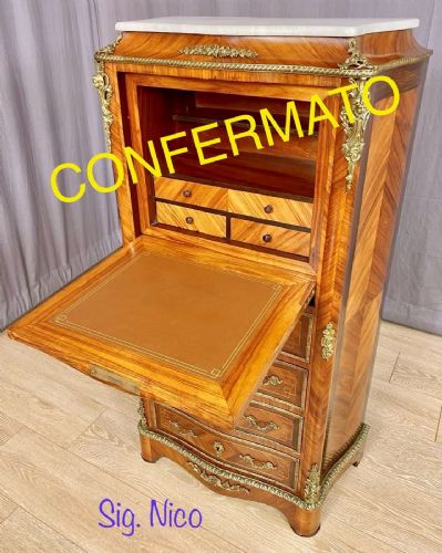  PICCOLO RARO SECRETAIRE SETTIMINO INTARSIATO Stile LUIGI XV EPOCA 1850/60