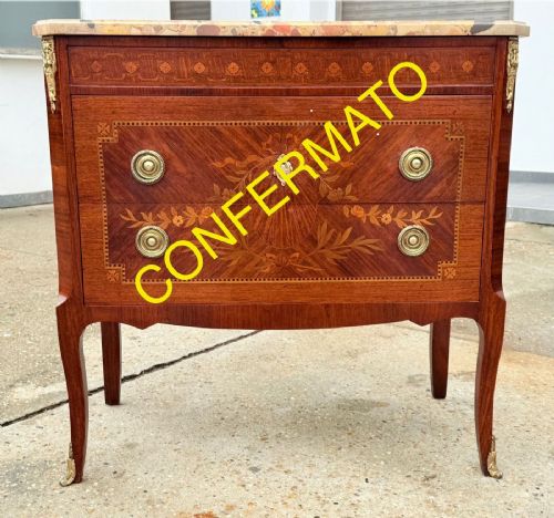 Lussuosa Cassettiera Antica Epoca Napoleone III Intarsiata Parigi ‘800 Originale