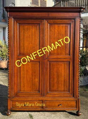 🥇Armadio Antico in Noce Massello Elegantissimo Epoca Prima Metà ‘800 🥇