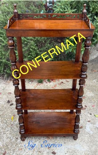 🥇Libreria in Noce a Giorno Etagere Antica Luigi Filippo Primo ‘800🥇 