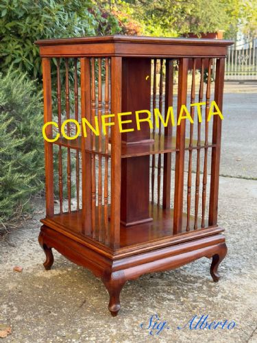 🥇Perfetta Libreria Girevole a Giorno Antica Inglese Epoca ‘800🥇