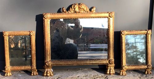 Three gilded cartagloria frames, from the 1700s
