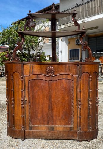 Grande Angoliera Antica Lastronata Palissandro Epoca Neo Gotico Primo ‘800