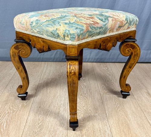 🥇Grande Sgabello Panca Sedia Antico Intarsiato Epoca ‘800🥇
