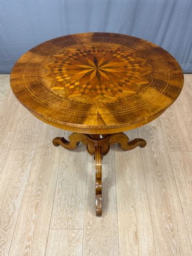 🥇STRAORDINARIO TAVOLO EMILIANO INTARSIATO IN PATINA ORIGINALE ANTICO ROLO Primo ‘800 *** € 900 ***🥇