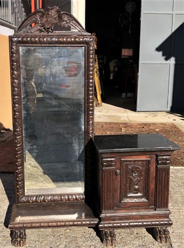 carved wooden cabinet
    