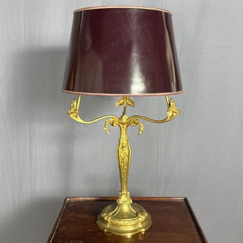 ??Important Large Gilt Bronze Lamp Jollet & Cie Paris Original??