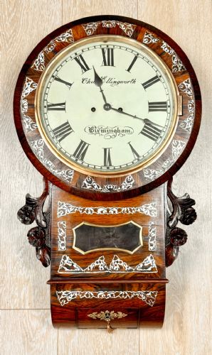 🥇Stupendo Orologio a Pendolo Intarsiato Antico 1830/40🥇