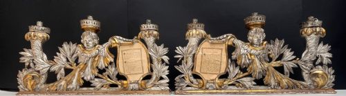 rara coppia di grandi candelieri da tavolo