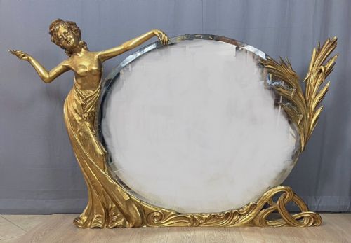 Large authentic Liberty Art Nouveau mirror, 1895