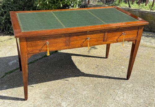 🥇Grande Escrivaninha Diplomática de Centro Antiga Nogueira Luís XVI Início do Séc. XIX Cm. 145 🥇