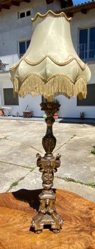 Silver and gold candlestick lamp
    