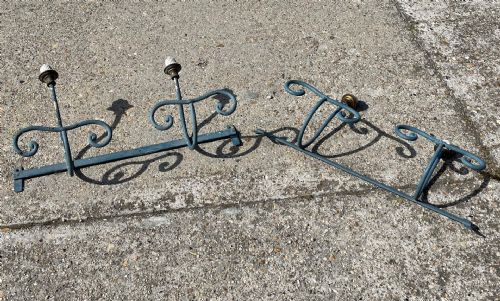 Pair of wrought iron coat racks