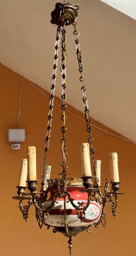 painted ceramic chandelier
    