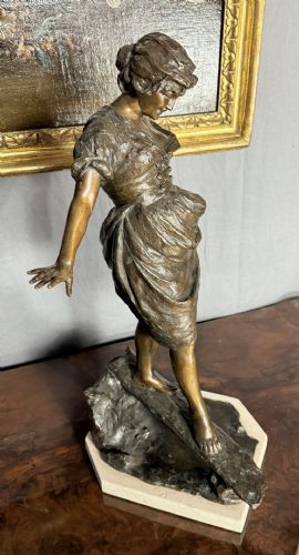 🥇GRANDE SCULTURA IN BRONZO Firmato Gabriele Parente Napoli 1875 - 1899 H. 60🥇