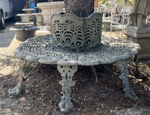 panca da albero in ghisa, stile Liberty