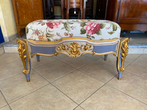 Fabulous Polychrome Lacquered Stool Bench Pouf