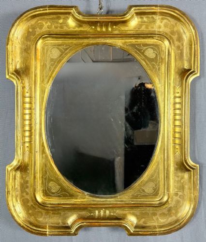 🥇Perfetta Cornice Specchiera a Vassoio Dorata Antica Primo ‘800🥇