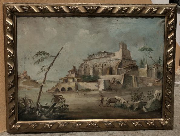 paysage avec personnages et troupeaux, XIXe siècle
    