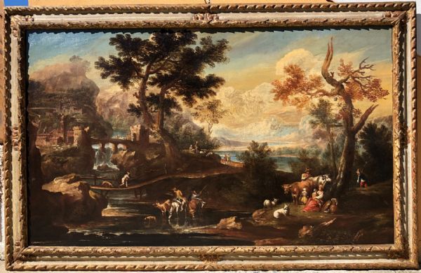 landscape with figures, from the '600 /' 700
    