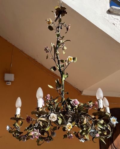 lampadario-cestino di fiori