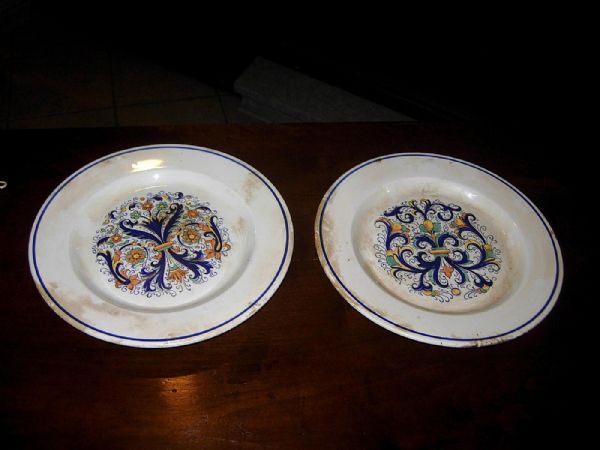 pair of polychrome dishes