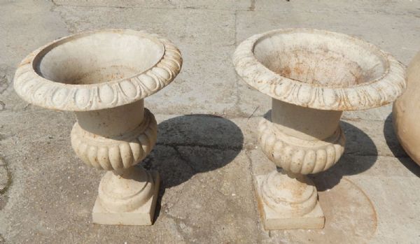 pair of cast iron pots