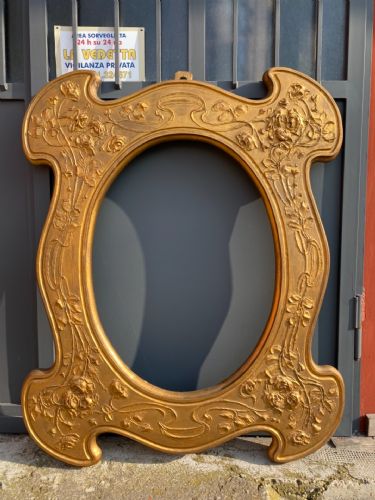 Moldura de espelho dourado Art Nouveau Liberty original
    